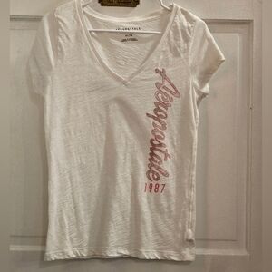 Aeropostale White  Tee with Pink and White Lettering - Sz XL